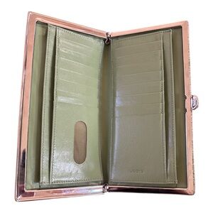 Lodis Olive Leather Clutch Wallet
